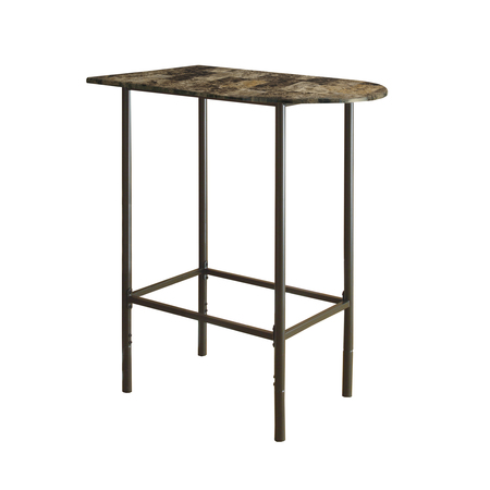 MONARCH SPECIALTIES Home Bar, Bar Table, Bar Height, Pub, 36" Rectangular, Small, Kitchen, Metal, Brown Marble Look I 2315